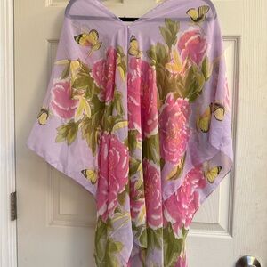 Floral Butterfly Print Shawl